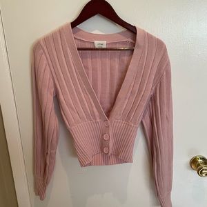 Aritzia plunge front cardigan poetic pink size S